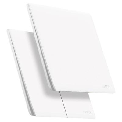 欧普照明超薄哑光开关插座面板奶油风五孔16a插座T02致享肤感白