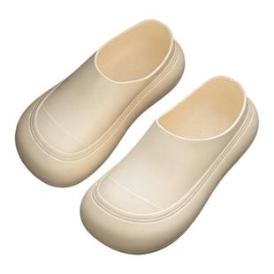 细细条 雨天户外防水大头鞋女韩版时尚防滑厚底春夏eva懒人半拖鞋