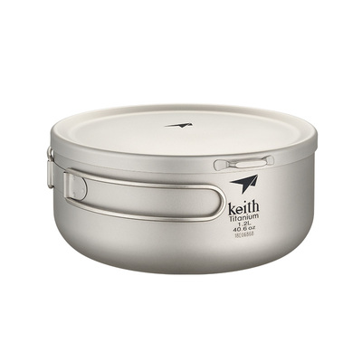 keith铠斯钛饭盒泡面碗带盖大号便当盒家用户外纯钛餐具大碗新品