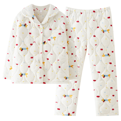 都市丽人厚款加绒夹棉睡衣女冬款