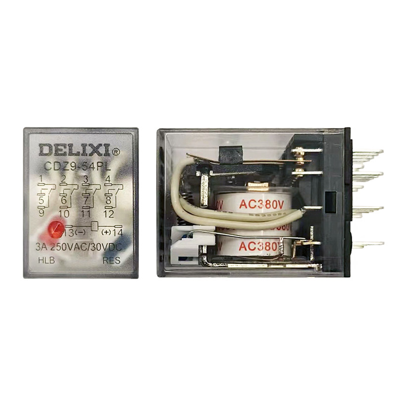 德力西CDZ9-52P中间继电器220V交流小型电磁DC开关24V8脚14脚380V