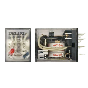 德力西CDZ9-52P中间继电器220V交流小型电磁DC开关24V8脚14脚380V