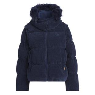 可拆卸衣袖短款保暖柔软鸭绒羽绒服面包服女adidas阿迪达斯三叶草