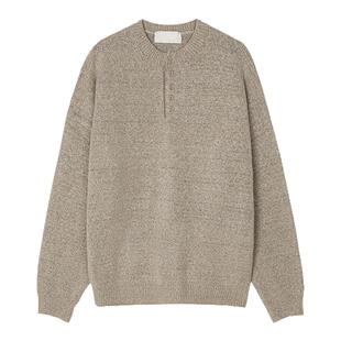 碧舍基础款亨利小圆领毛衣男冬季小众毛线衫慵懒软糯针织打底衫