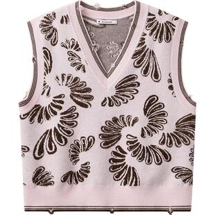 播商场同款休闲提花针织衫女25春新款航海叠穿马甲背心BDS1SD1133