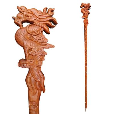 权杖寺庙戏曲用品祝寿天然桃木