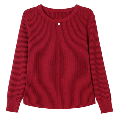 圆领套头宽松毛衣女装保暖线衣