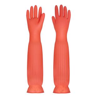 回力55CM加长洗碗手套家务加厚工作劳保耐磨厨房长款防水乳胶橡胶