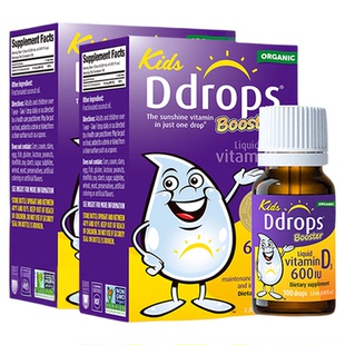 Ddrops滴卓思婴幼儿童宝宝复合维生素D3滴剂vd3液体补钙1岁-18岁