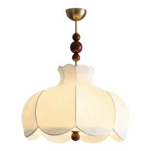 法式中古风布艺吊灯餐厅灯新中式复古书房灯南洋风民宿卧室房间灯