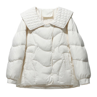 200斤特大码小个子娃娃领羽绒服女冬季短款胖mm宽松减龄遮肚子