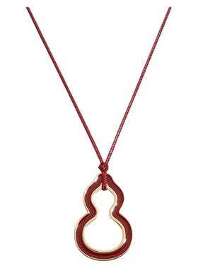 HERBE合璧 福禄来葫芦皮绳长项链金色毛衣链日常通勤时尚百搭女款