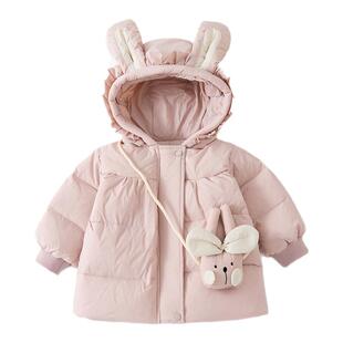 女童羽绒服高充绒量90白鸭绒2025新款巨超好看小公主加厚羽绒外套