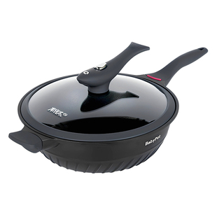 超耐磨有钛不粘锅炒锅带蒸笼家用电磁炉燃气灶专用平底钛锅炒菜锅