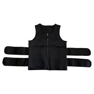 跨境男士双腰带护腰收复背心运动塑身女款马甲背心拉链暴汗束身衣