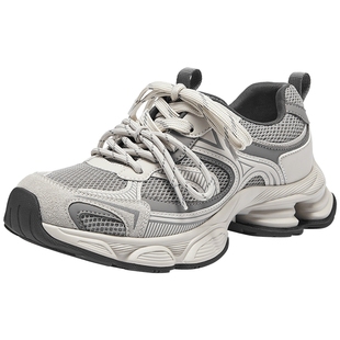 热风厚底老爹鞋女鞋2026年春季新款运动户外休闲鞋增高网面鞋子