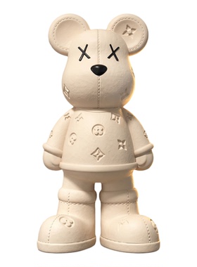 皮革纹暴力熊大号存钱罐摆件