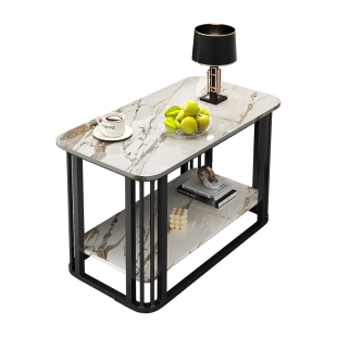 岩板沙发边几侧边柜客厅小户型小茶几阳台茶桌可移动铁艺床头边桌