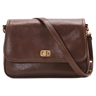 unifine新款头层植鞣牛皮邮差包