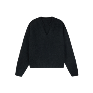 NONRADICAL （NR）「羊毛混纺」V领套头毛衣秋冬季慵懒风针织衫男