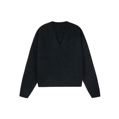 NONRADICAL （NR）「羊毛混纺」V领套头毛衣秋冬季慵懒风针织衫男