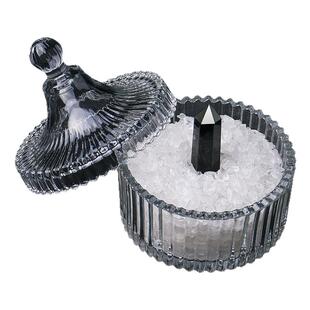 天然紫白粉黄水晶碎石摆件手链消磁石饰品容器收纳盒器皿消磁碗