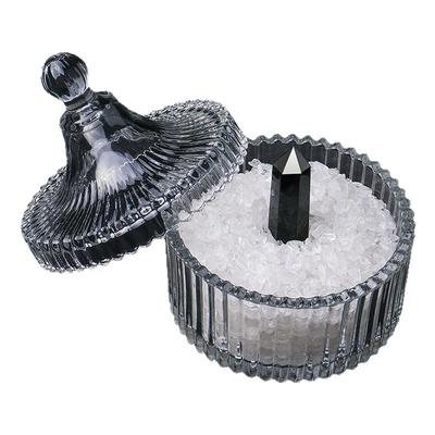 天然紫白粉黄水晶碎石摆件