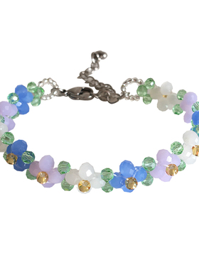 莫奈蓝紫色调春夏花朵水晶串珠