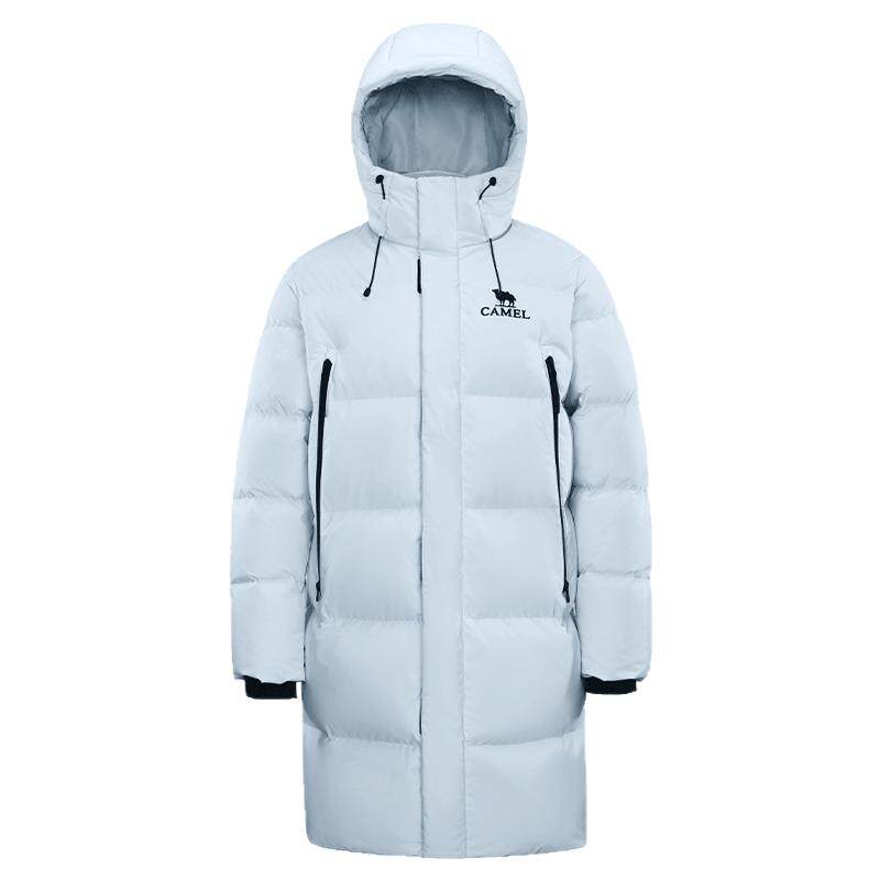 骆驼户外三防长款羽绒服男女同款冬季款防风雪抗油污保暖面包服男