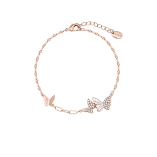 AJIDOU阿吉豆手饰女款时尚简约手环高级轻奢感手串蝴蝶玫瑰金手链