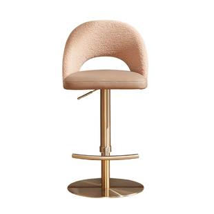 轻奢吧台椅子高级感 家用高脚椅子靠背椅 现代简约酒吧升降高脚凳
