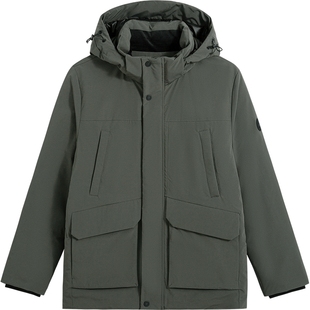 Brooks Brothers/布克兄弟男士25秋冬纯色白鸭绒连帽派克羽绒服