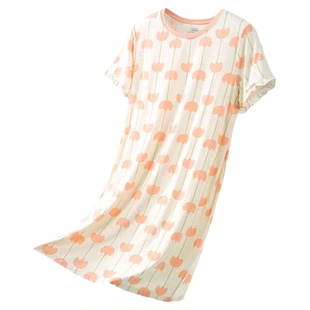 正品红豆女士50S莫代尔睡裙女款套头可外穿短袖夏季薄睡衣女3J316