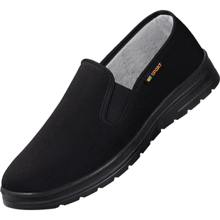 老北京布鞋男冬季2025新款加绒保暖棉鞋防滑软底一脚蹬爸爸工作鞋