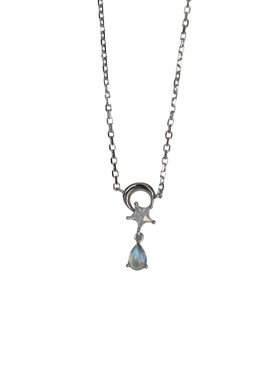 月光石项链女夏纯银小众设计感