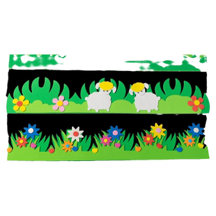 教室布置黑板报边框装饰立体墙贴栏杆花草幼儿园班级文化创意贴画