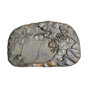 荣宝斋孤品山水端砚砚台毛笔书法国画墨锭墨汁文房四宝原石精雕手工精品端砚收藏品礼盒