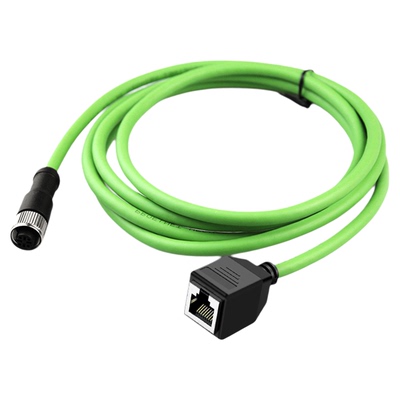 M12转RJ45母头千兆延长高柔网线