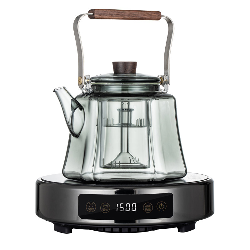 戈米煮茶器玻璃烧水壶蒸煮茶壶电陶炉白茶家用茶具养生煮茶炉套装