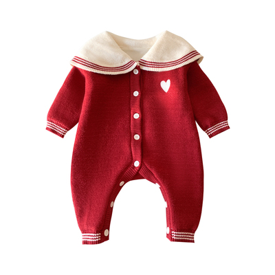 宝宝新年衣服冬季婴儿连体衣冬装加厚保暖小月龄外出服春节周岁服