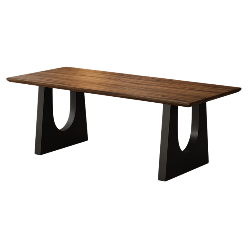 实木餐桌胡桃木客厅大长书桌工作台大板餐书桌一体会议桌办公桌子