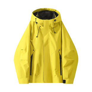 半派户外冲锋衣男女同款三合一防风防水耐磨硬壳单层登山服外套