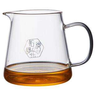 柏漫樱花耐热玻璃公道杯明火茶海加厚分茶器公杯耐高温高鹏硅公杯