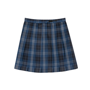 东京岁时记jk制服小个子短袖衬衫套装韩式深蓝色百褶裙jk格裙裙子