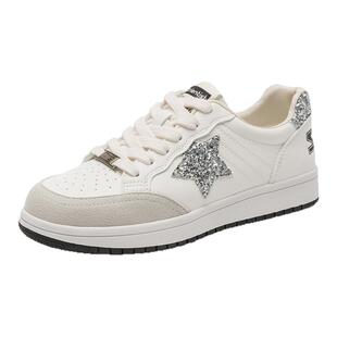 大东休闲板鞋女款2026新款爆款秋冬厚底百搭运动小白鞋星星鞋子女