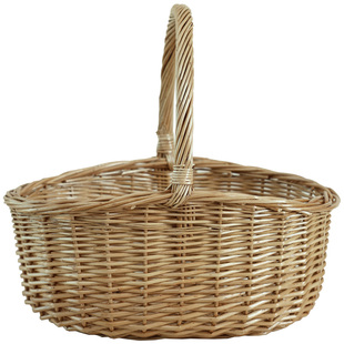 手工藤编野餐小篮子柳编编织手提篮水果收纳筐竹编采摘菜篮子框子