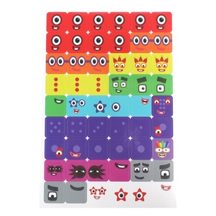 numberblocks贴纸数字积木儿童英语数字启蒙卡通贴画玩具冰箱贴