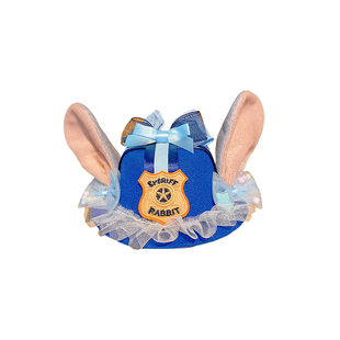 儿童兔子朱迪警官耳朵帽子发夹疯狂动物城头饰小女孩可爱发卡发饰