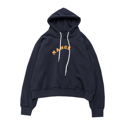 字母贴布加绒套头卫衣