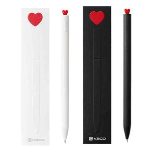 KACO初心中性笔旋转出芯创意签字笔生日礼物爱心礼盒装考试刷题水笔黑白简洁含黑笔芯2支红色小爱心水笔文具